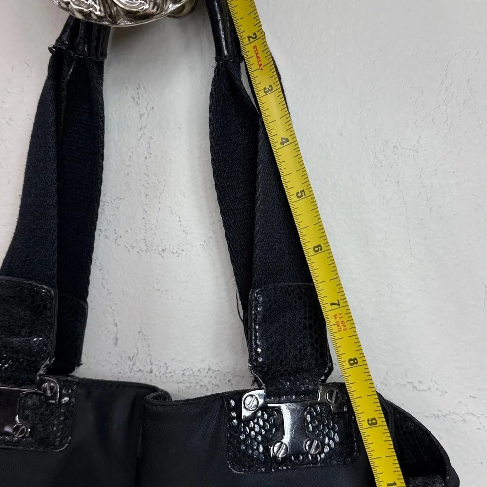 (X3) TORY BURCH NICO bag in black nylon and patent leather, large - Picture 11 of 12